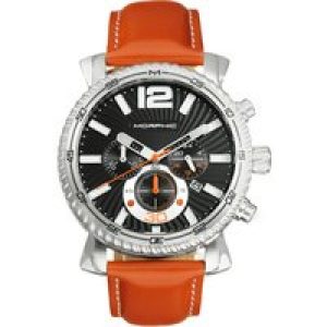 Morphic Mens M89 Sequence Chronograph Leather-based-Band Watch w/Date – Camel Stainless Metal – One Measurement