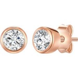Rafaela Donata Womens Stud earring sterling silver rose gold zirconia white – One Measurement