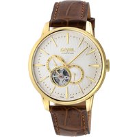 Gevril Mens Mulberry IPYG Case, Silver/White Dial with embossed textured, Authentic Italian Hand-crafted Brown Leather-based Strap. - One Dimension - Image 2