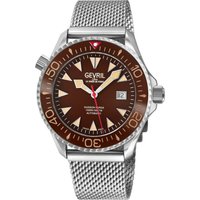 Gevril Mens Hudson Yards Chocolate Dial Swiss Computerized Watch - Silver - One Measurement - Image 2