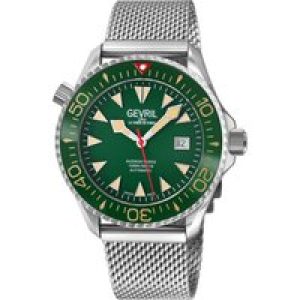 Gevril Mens Hudson Yards Swiss Automatic Green Watch – Silver – One Size