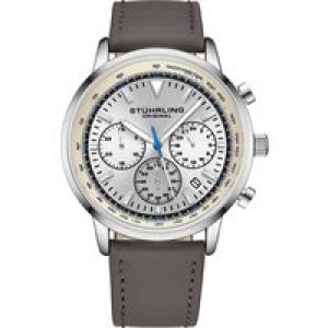 Stührling Mens Monaco Chronograph with Tachymeter Quartz 3986L 44mm Watch – Grey – One Size