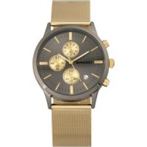 Breed Mens Espinosa Chronograph Mesh-Bracelet Watch w/ Date – Gold Stainless Metal – One Measurement