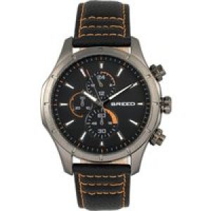 Breed Mens Lacroix Chronograph Leather-based-Band Watch – Orange Stainless Metal – One Measurement
