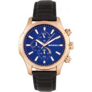 Breed Mens Lacroix Chronograph Leather-based-Band Watch – Rose Gold Stainless Metal – One Measurement