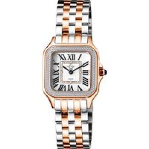 Gv2 Milan WoMens 12114B Swiss Quartz Two Tone Stainless Metal Diamond Watch – Silver & Rose Gold – One Dimension