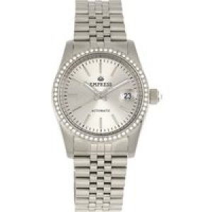 Empress Womens Constance Automated Bracelet Watch w/Date – White Stainless Metal – One Dimension