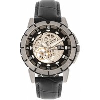 Reign Mens Philippe Computerized Skeleton Leather-based-Band Watch - Silver Stainless Metal - One Dimension - Image 2