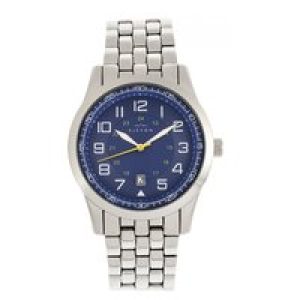 Elevon Mens Garrison Bracelet Watch w/Date – Blue Stainless Metal – One Dimension