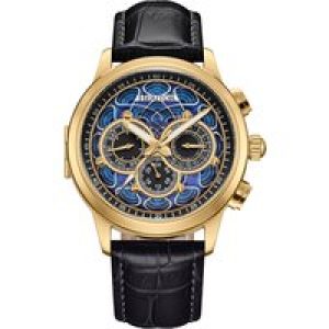 Heritor Automatic Mens Apostle Vitreous Enamel Dial Watch – Black/Gold Stainless Steel – One Size