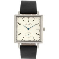 Simplify Unisex The 5000 Leather-based-Band Watch - Black/White Stainless Metal - One Dimension - Image 2