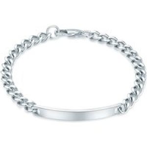 True Rebels Mens Male Stainless-steel Bracelet – Silver Stainless Metal (archived) – Measurement 21 cm
