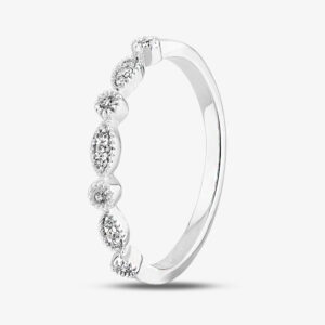 Pure Brilliance 9ct White Gold 0.07ct Diamond Fancy Half Eternity Ring THR12012-07 R (WG)