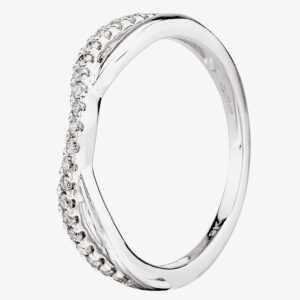 9ct White Gold 0.20ct Diamond Crossover Ring THR24734-20 O