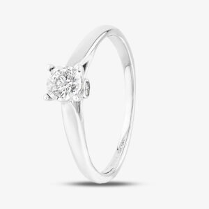9ct White Gold 0.25ct Diamond Bridge Accent Solitaire Ring THR15625-25 P