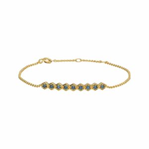 Modern Glam Topaz Sparkle Bar Bracelet In Gold Plated Sterling Silver
