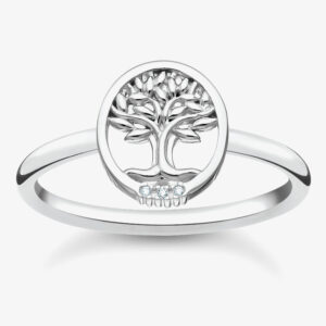 THOMAS SABO Silver & Cubic Zirconia Tree of Lifestyles Ring TR2375-051-14-52
