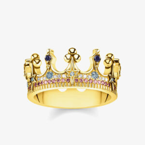 THOMAS SABO Gold Plated Crown Ring TR2224-959-7-54
