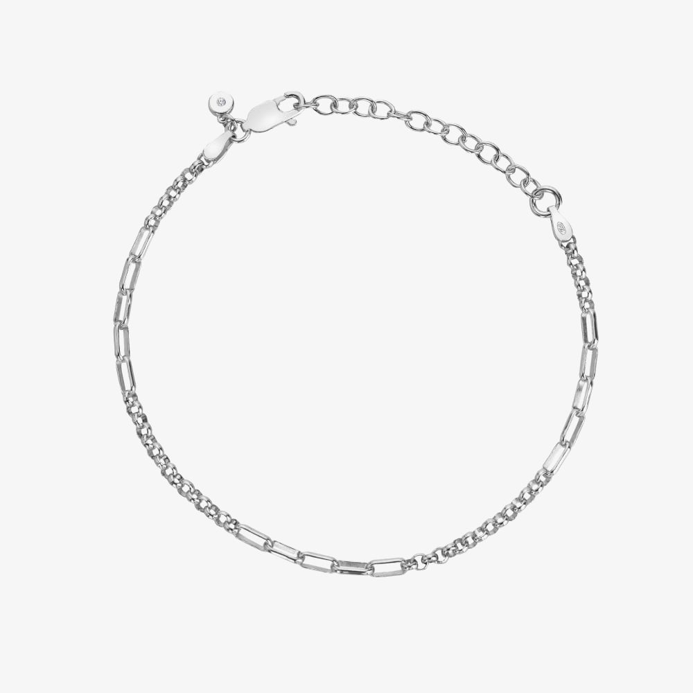 Hot Diamonds Sterling Silver Multilink Chain Bracelet DL702