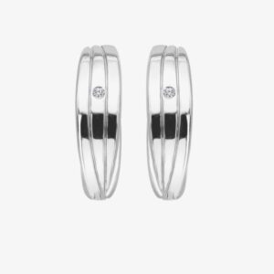 Hot Diamonds Sterling Silver Diamond Trio Huggie Hoop Earrings DE840