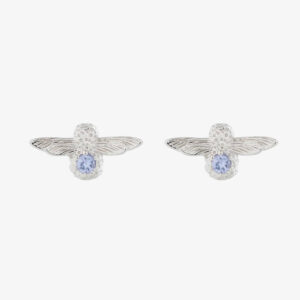 Olivia Burton Bejewelled Silver Tanzanite Bee Earrings OBJ16AME28