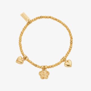 ChloBo Treasures Of Bali Blossoms Of Grace 18ct Yellow Gold Plated Flower & Center Appeal Bracelet GBSB06733511