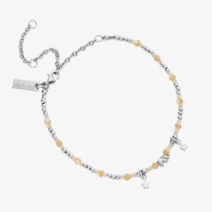 ChloBo Treasures Of Bali Elephant Attraction Sterling Silver Multi Stone Beaded Anklet SANAP12014038