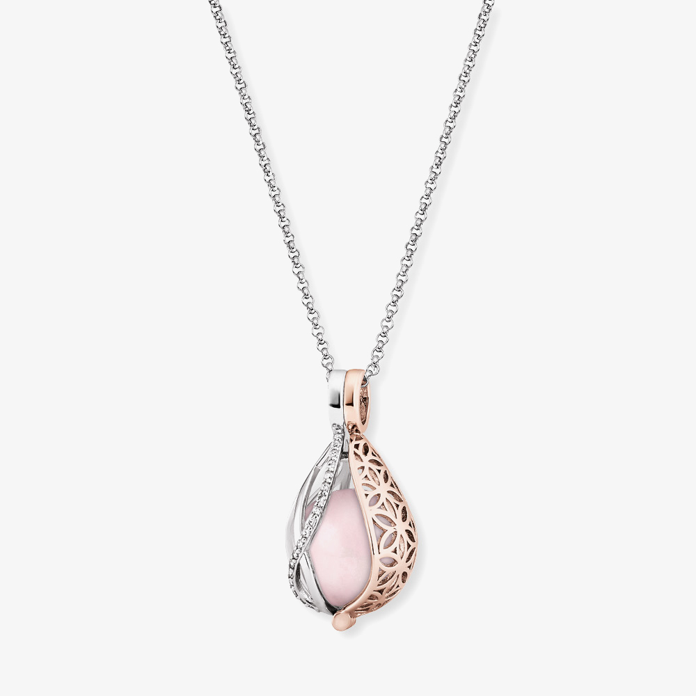 Angel Whisperer Two Tone Tear Of Heaven Life Flower Necklace ERN-TEARLI-RQ-XS-BIR