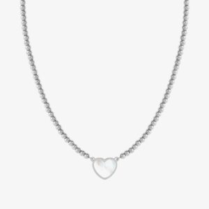 Nomination Emosfere Silver Tone Mother Of Pearl Heart Ball Bead Necklace 134206/036