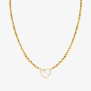 Nomination Emosfere Gold Tone Mother Of Pearl Heart Ball Bead Necklace 134216/036