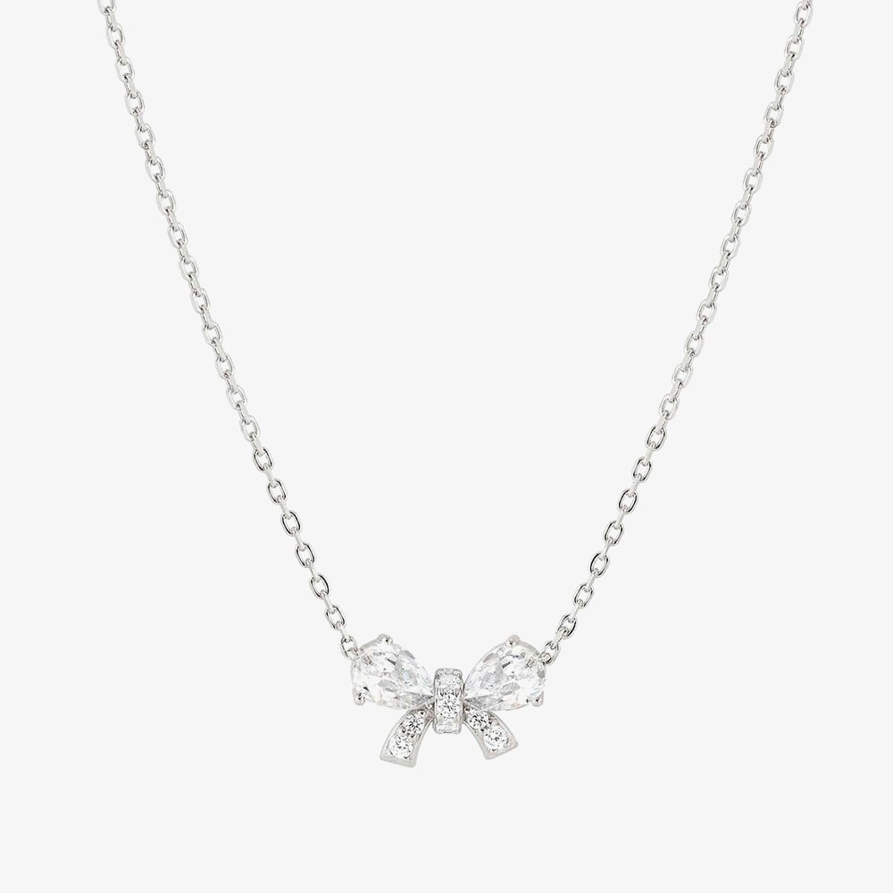 Nomination Shine Me Up Silver Cubic Zirconia Bow Necklace 241902/008