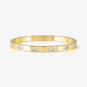 Nomination Pretty Bangles Medium Gold Tone Oval Cubic Zirconia Bangle 029517/020