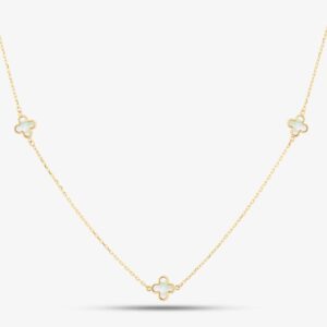 9ct Yellow Gold Mom Of Pearl Petal Necklace 1.19.1600