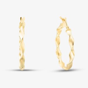 9ct Yellow Gold 22.5mm Twisted Hoop Earrings 1.51.2259
