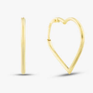 9ct Yellow Gold 23mm Large Heart Hoop Earrings 1.53.4519