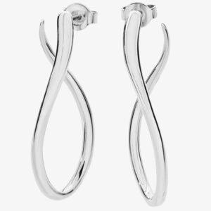 Lucy Quartermaine Silver Melting Drop Twisted Hoop Earrings DER36