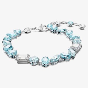 Swarovski Gema Blue Mixed Cuts Rhodium Plated Bracelet 5666018
