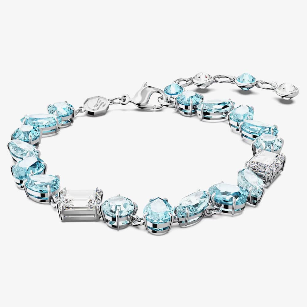 Swarovski Gema Blue Mixed Cuts Rhodium Plated Bracelet 5666018