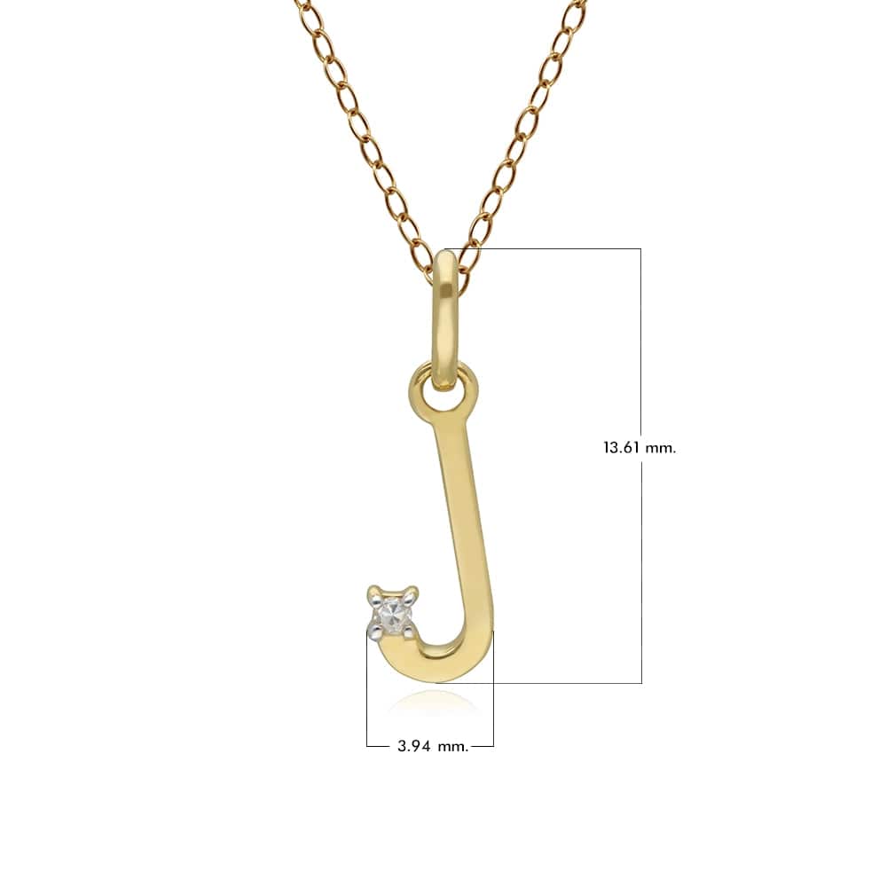 Preliminary Diamond Letter Necklace In 9ct Yellow Gold