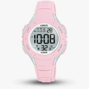 Lorus Girls Virtual On Time Virtual Crimson Rubber Strap Watch R2367PX9