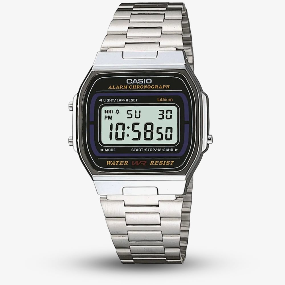 Casio Antique Silver & Black Virtual Show Watch A164WA-1VES
