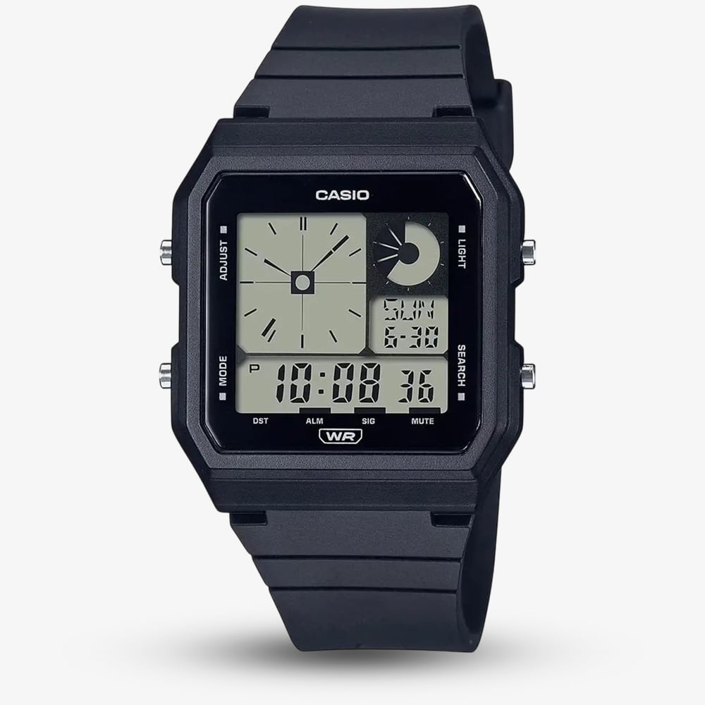 Casio Black Resin Duo Show Sq. Dial Watch LF-20W-1AEF
