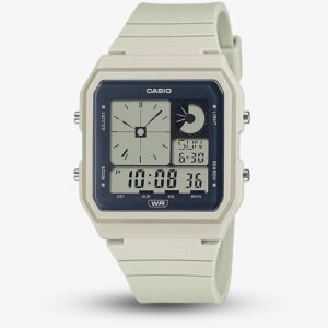 Casio Cream Resin Duo Show Sq. Dial Watch LF-20W-8AEF