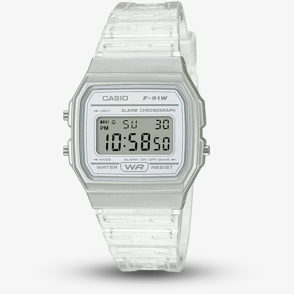 Casio Clear Resin Digital Display Watch F-91WS-7EF