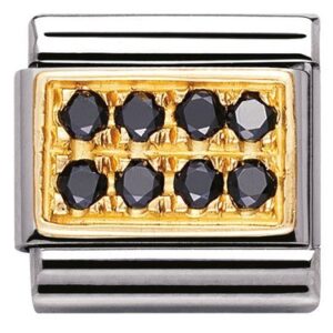 Nomination 18ct Gold and Black Cubic Zirconia Vintage Allure – Stainless Metal