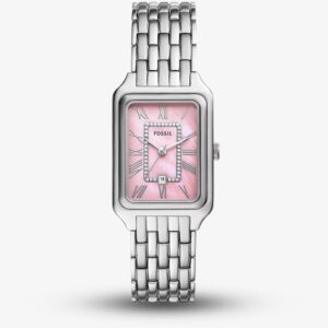 Fossil Ladies Raquel Three Hand Pink Mother Of Pearl Dial Watch ES5401