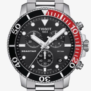 Tissot Mens Seastar Black & Red Chronograph Watch T120.417.11.051.01