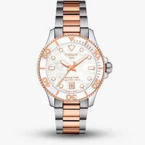 Tissot Mens Seastar 1000 Two-Tone Mother Of Pearl Dial Watch T120.210.22.111.00