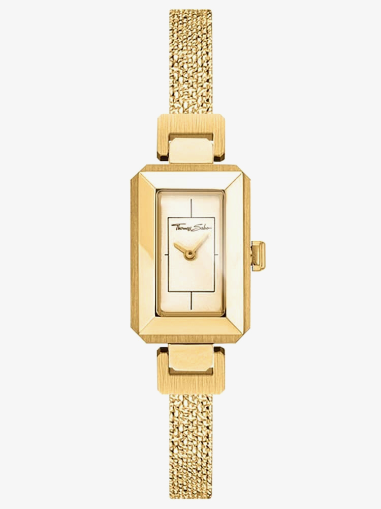 THOMAS SABO Glam And Soul Mini Antique Gold Plated Mesh Bracelet Watch WA0331-264-207-23X15,5MM