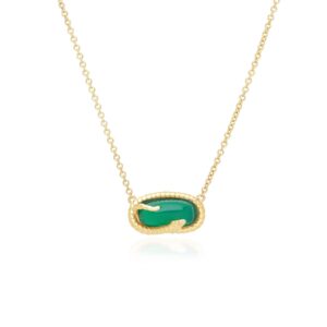 ECFEW™ Chalcedony Snake Pendant Necklace in Gold Plated Sterling Silver